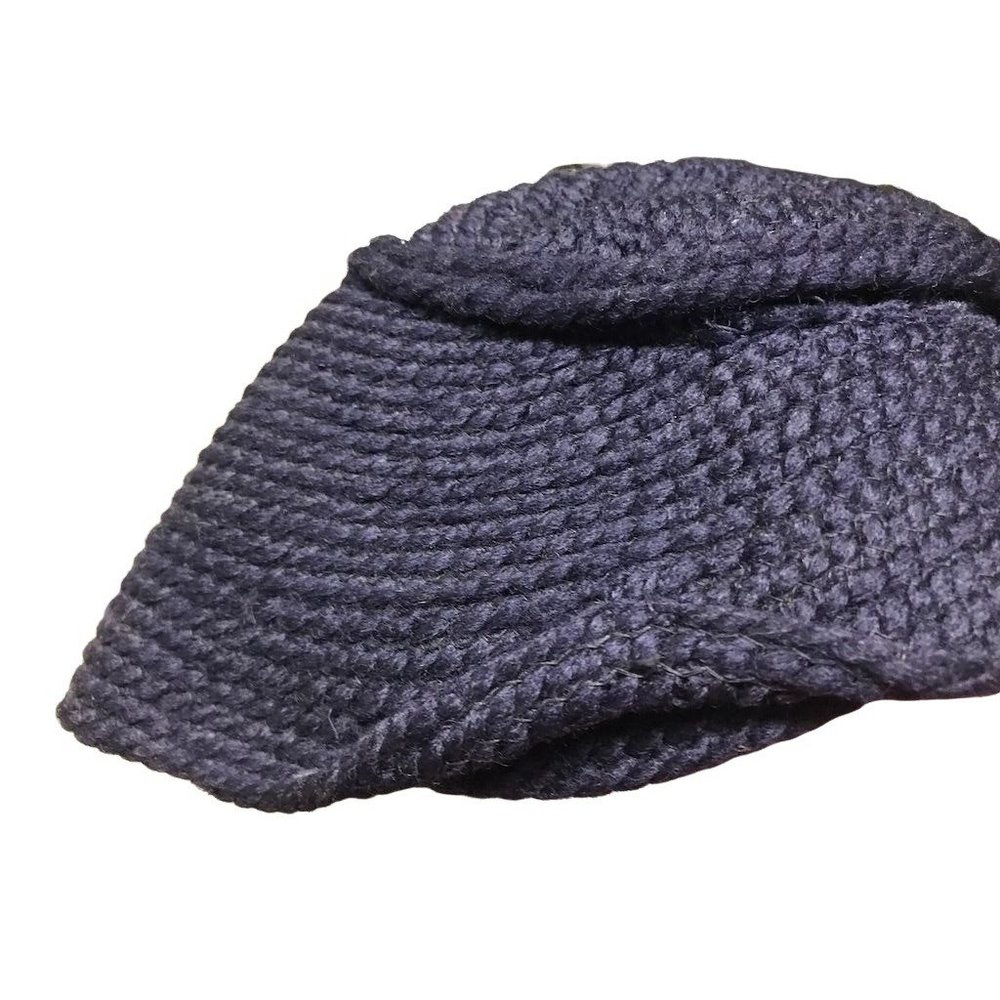 Vintage Needlepoint by Everitt Hat with bow in back Navy Blue